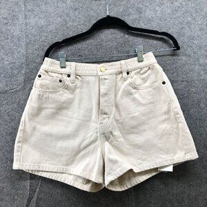 Still Here Ames Denim Shorts Womens 29 in Bone Ivory High Waisted Mom Relaxed